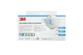 3M™ 9320D+ Aura™ Einweg-Partikel-Atemschutzmaske, FFP2, ohne Ventil, 5/Packung, A-Nr.: 5628861 - 01