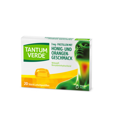 Tantum Verde® Pastillen Honig- und Orangengeschmack, A-Nr.: 5515393 - 01