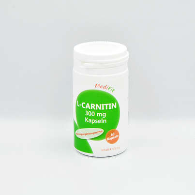 Sie sehen eine Packung L-Carnitin 300 mg Kapseln, Produktbild: 01 L-Carnitin 300 mg Kapseln, A-Nr.: 4547273 - 01