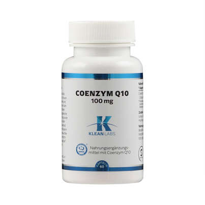 Sie sehen eine Packung Coenzym Q-10 100 mg Klean Labs Kapseln, Produktbild: 01 Coenzym Q-10 100 mg Klean Labs Kapseln, A-Nr.: 5755111 - 01