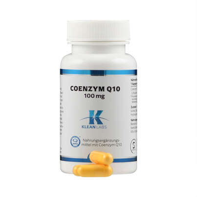 Sie sehen eine Packung Coenzym Q-10 100 mg Klean Labs Kapseln, Produktbild: 04 Coenzym Q-10 100 mg Klean Labs Kapseln, A-Nr.: 5755111 - 04