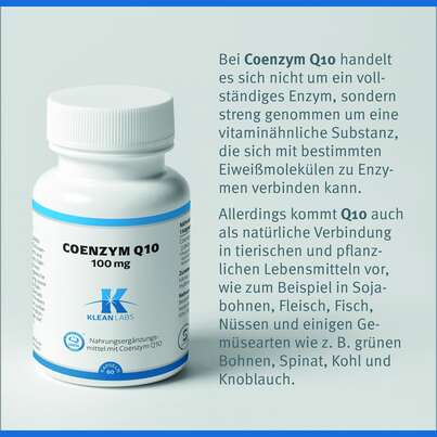 Sie sehen eine Packung Coenzym Q-10 100 mg Klean Labs Kapseln, Produktbild: 07 Coenzym Q-10 100 mg Klean Labs Kapseln, A-Nr.: 5755111 - 07