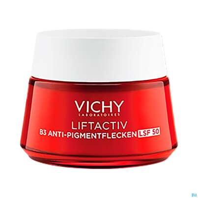 Sie sehen eine Packung Vichy Liftactiv B3 Anti-pigmentflecken Creme Lsf50 50ml, Produktbild: 15 Vichy Liftactiv B3 Anti-pigmentflecken Creme Lsf50 50ml, A-Nr.: 5662504 - 15