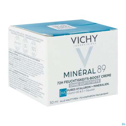 Sie sehen eine Packung Vichy Mineral 89 Creme Ohne Duftstoffe 50ml, Produktbild: 05 Vichy Mineral 89 Creme Ohne Duftstoffe 50ml, A-Nr.: 5667878 - 05