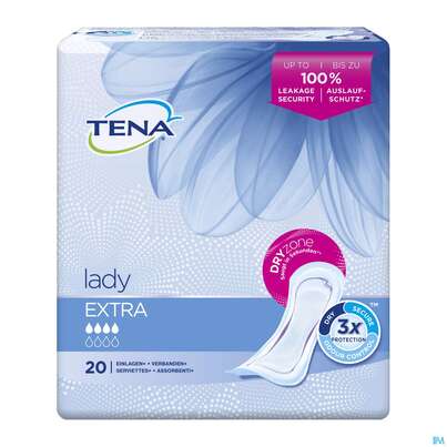 Sie sehen eine Packung Inkontinenz Tena/lady Discreet Einlage Extra -sandipharma 20st, Produktbild: 04 Inkontinenz Tena/lady Discreet Einlage Extra -sandipharma 20st, A-Nr.: 2717972 - 04