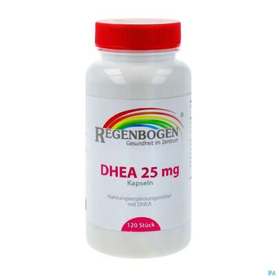 Sie sehen eine Packung Dhea Kapseln 25mg -regenbogen Apo 120st, Produktbild: 02 Dhea Kapseln 25mg -regenbogen Apo 120st, A-Nr.: 5321542 - 02