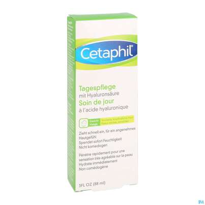Sie sehen eine Packung Cetaphil Tagespflege +hyaluronsaeure 88ml, Produktbild: 03 Cetaphil Tagespflege +hyaluronsaeure 88ml, A-Nr.: 4839337 - 03
