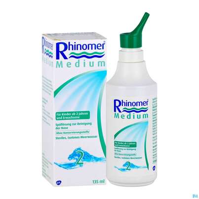 Sie sehen eine Packung Nasen Befeuchter Rhinomer 2 Medium 135ml, Produktbild: 06 Nasen Befeuchter Rhinomer 2 Medium 135ml, A-Nr.: 1889607 - 06