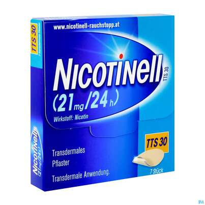 Sie sehen eine Packung Nicotinell Transdermale Plfaster Tts 30 (21mg/24h) 7st, Produktbild: 03 Nicotinell Transdermale Plfaster Tts 30 (21mg/24h) 7st, A-Nr.: 1254553 - 03