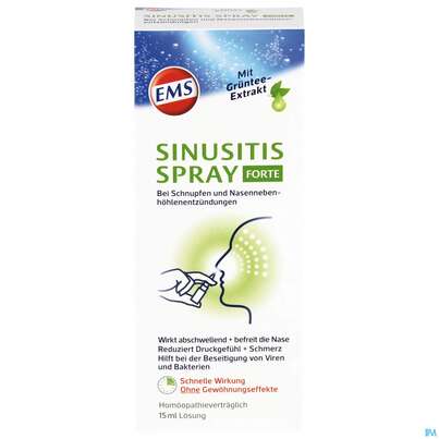 Sie sehen eine Packung Nasenspray Emser Sinusitis Forte 15ml, Produktbild: 01 Nasenspray Emser Sinusitis Forte 15ml, A-Nr.: 4535850 - 01