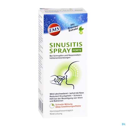 Sie sehen eine Packung Nasenspray Emser Sinusitis Forte 15ml, Produktbild: 02 Nasenspray Emser Sinusitis Forte 15ml, A-Nr.: 4535850 - 02