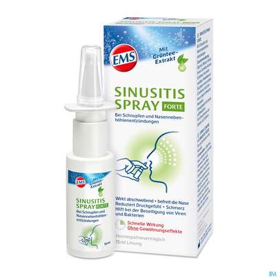 Sie sehen eine Packung Nasenspray Emser Sinusitis Forte 15ml, Produktbild: 04 Nasenspray Emser Sinusitis Forte 15ml, A-Nr.: 4535850 - 04