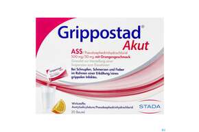 Grippostad Akut Ass/pseudoephedrin 500mg/30mg Gran.z.herst E.susp.z.einn Orange 20st, A-Nr.: 4979759 - 01