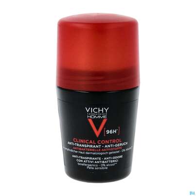 Sie sehen eine Packung Vichy Homme Deodorant/roll-on 96h Antitranspirant Clinic 50ml, Produktbild: 03 Vichy Homme Deodorant/roll-on 96h Antitranspirant Clinic 50ml, A-Nr.: 5571581 - 03