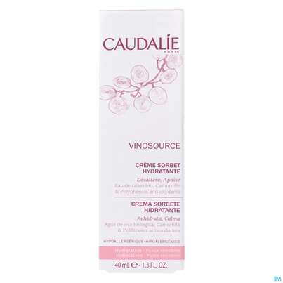 Sie sehen eine Packung Caudalie Vinosource/hydra Creme Sorbet Hydratisierend 40ml, Produktbild: 02 Caudalie Vinosource/hydra Creme Sorbet Hydratisierend 40ml, A-Nr.: 3969581 - 02