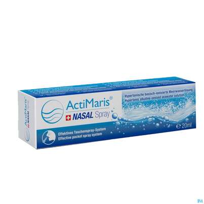 Sie sehen eine Packung Nasenspray Actimaris Nasalspray Meerwasserlösung Hyperton. 20ml, Produktbild: 03 Nasenspray Actimaris Nasalspray Meerwasserlösung Hyperton. 20ml, A-Nr.: 5355848 - 03