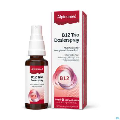 Sie sehen eine Packung Vitamin B12 Trio Dosierspray Alpinamed 30ml, Produktbild: 06 Vitamin B12 Trio Dosierspray Alpinamed 30ml, A-Nr.: 5448863 - 06