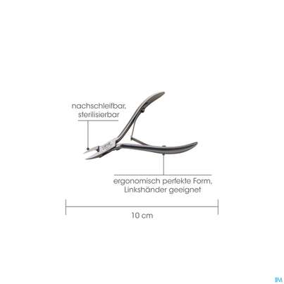Sie sehen eine Packung Canal Eckenzange Flache Spitze Rostfrei 10cm 3064- 1st, Produktbild: 02 Canal Eckenzange Flache Spitze Rostfrei 10cm 3064- 1st, A-Nr.: 4892202 - 02