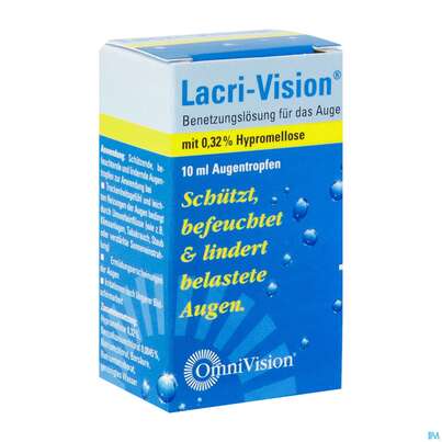 Sie sehen eine Packung Augentropfen Lacri-vision 10ml 1st, Produktbild: 02 Augentropfen Lacri-vision 10ml 1st, A-Nr.: 3829609 - 02