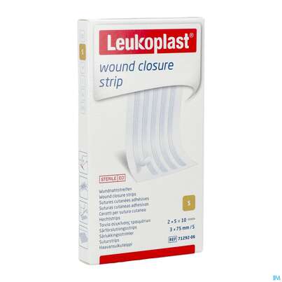 Sie sehen eine Packung Wundverband Wundnahtstreifen/steril Leukoplast/weiss Closure Strip 3x 75mm 10st, Produktbild: 03 Wundverband Wundnahtstreifen/steril Leukoplast/weiss Closure Strip 3x 75mm 10st, A-Nr.: 3478937 - 03