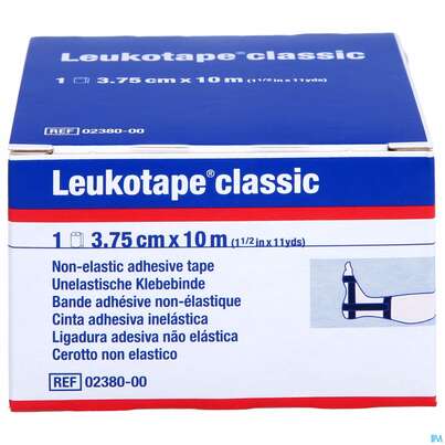Sie sehen eine Packung Tape Leukotape Classic 10mx 3,75cm Schwarz 1st, Produktbild: 01 Tape Leukotape Classic 10mx 3,75cm Schwarz 1st, A-Nr.: 2743001 - 01