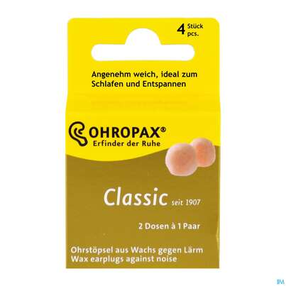Ohrenschutz Ohropax Classic Ohrstoepsel Wachs 2 Faltschachtelngerx2 4st, A-Nr.: 3282683 - 08