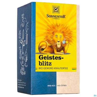 Sie sehen eine Packung Sonnentor Tee/bio Geistesblitz 02316 18st, Produktbild: 03 Sonnentor Tee/bio Geistesblitz 02316 18st, A-Nr.: 5742338 - 03