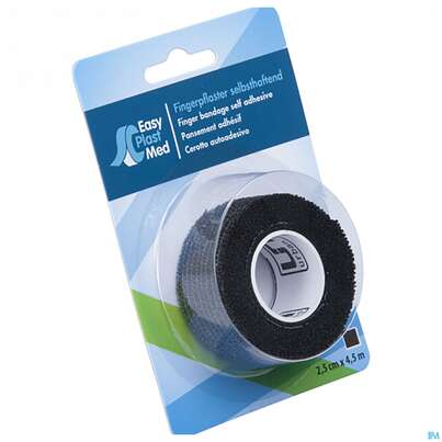 Sie sehen eine Packung Easyplast Med Fingerpflaster 2,5cm X 4,5m Schwarz 1 Stück, Produktbild: 02 Easyplast Med Fingerpflaster 2,5cm X 4,5m Schwarz 1 Stück, A-Nr.: 5457827 - 02