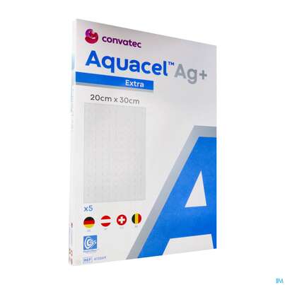 Wundauflagen Aquacel Ag+/extra +verstaerkungsfasern 20x 30cm 41356 5st, A-Nr.: 4262228 - 02