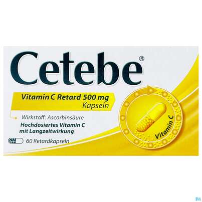 Cetebe Vitamin C -retard Kapseln 500mg 60st, A-Nr.: 1334022 - 01