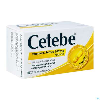 Cetebe Vitamin C -retard Kapseln 500mg 60st, A-Nr.: 1334022 - 02