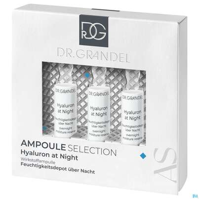 Sie sehen eine Packung Dr.grandel Professional Collection Ampulle 3x3ml Hyaluron At Night 41673 9ml, Produktbild: 02 Dr.grandel Professional Collection Ampulle 3x3ml Hyaluron At Night 41673 9ml, A-Nr.: 4493755 - 02