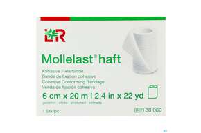 Fixierbinden Mollelast Haft Weiss 20mx 6cm 1st, A-Nr.: 1767695 - 01