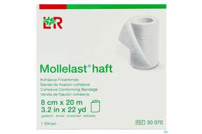 Fixierbinden Mollelast Haft Weiss 20mx 8cm 1st, A-Nr.: 1767703 - 01