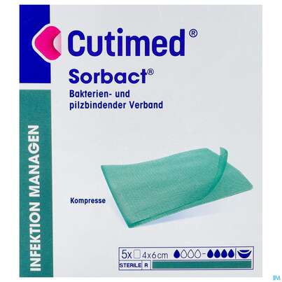 Cutimed/sorbact Kompressen 4x 6cm Nr 7216411 5st, A-Nr.: 3309761 - 01