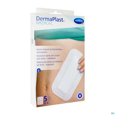 Wundpflaster Dermaplast/medical Selbstklebend Steril Atmungsaktiv 15x 9cm 5st, A-Nr.: 4489558 - 02