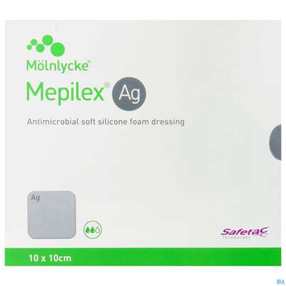 Wundverband Mepilex Silikon Ag 10x 10cm 5st, A-Nr.: 3627254 - 01