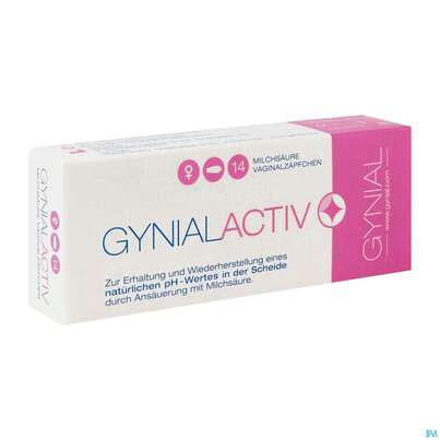 Gynial Activ Milchsaeure Vaginalzaepfchen 14st, A-Nr.: 4367128 - 02