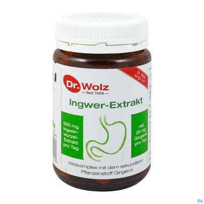 Sie sehen eine Packung Ingwer Kapseln Extrakt Dr.wolz Nr 60547 120st, Produktbild: 03 Ingwer Kapseln Extrakt Dr.wolz Nr 60547 120st, A-Nr.: 4297741 - 03