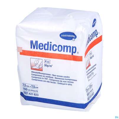 Kompressen Medicomp Vliesstoff 4fach Unsteril 7,5x 7,5cm 100st, A-Nr.: 1652035 - 03