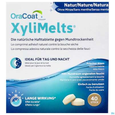 Sie sehen eine Packung Xylimelts Hafttabl 40s Ohne Minze Artikelnr 01ac0035 40st, Produktbild: 01 Xylimelts Hafttabl 40s Ohne Minze Artikelnr 01ac0035 40st, A-Nr.: 4165436 - 01