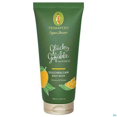 Sie sehen eine Packung Primavera Gluecksgefuehle Duschbalsam 200ml, Produktbild: 01 Primavera Gluecksgefuehle Duschbalsam 200ml, A-Nr.: 5373390 - 01