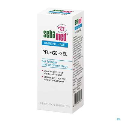 Sie sehen eine Packung Sebamed Unreine Haut Pflege Gel 50ml, Produktbild: 02 Sebamed Unreine Haut Pflege Gel 50ml, A-Nr.: 4065048 - 02