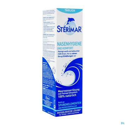Sie sehen eine Packung Nasenspray Sterimar Meerwasser 100ml, Produktbild: 02 Nasenspray Sterimar Meerwasser 100ml, A-Nr.: 2281457 - 02