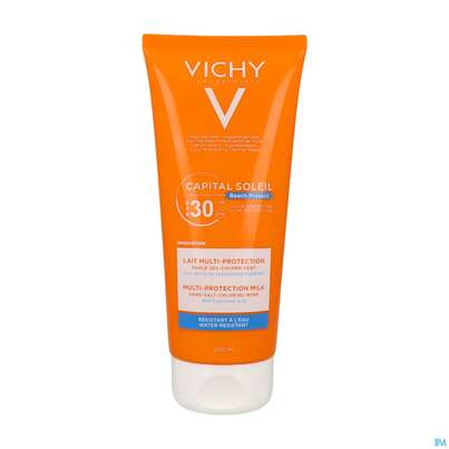 Sie sehen eine Packung Sonnenprodukte Vichy/capital Soleil Multi Protect Milch F30 200ml, Produktbild: 04 Sonnenprodukte Vichy/capital Soleil Multi Protect Milch F30 200ml, A-Nr.: 5054288 - 04
