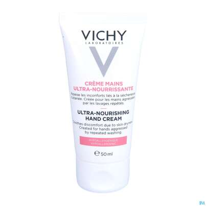 Sie sehen eine Packung Vichy Intensiv Pflegende Handcreme 50ml, Produktbild: 03 Vichy Intensiv Pflegende Handcreme 50ml, A-Nr.: 5356871 - 03