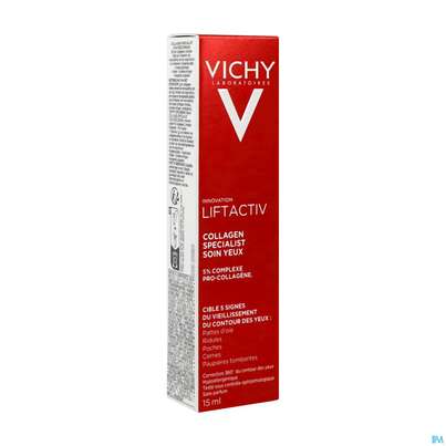 Sie sehen eine Packung Vichy Liftactv Collagen/specialist Augenpflege 15ml, Produktbild: 11 Vichy Liftactv Collagen/specialist Augenpflege 15ml, A-Nr.: 5720673 - 11